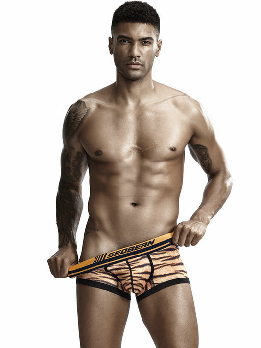 Men's Sexy Tiger Print Pouch Trunks