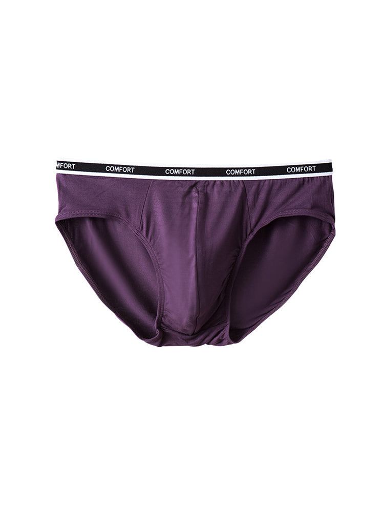 3 Pack Men's Soft and Breathable Solid Color Modal Briefs