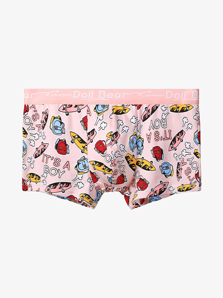 4 Pack Men's Cartoon Cotton Anti-Bacterial Boxer Briefs