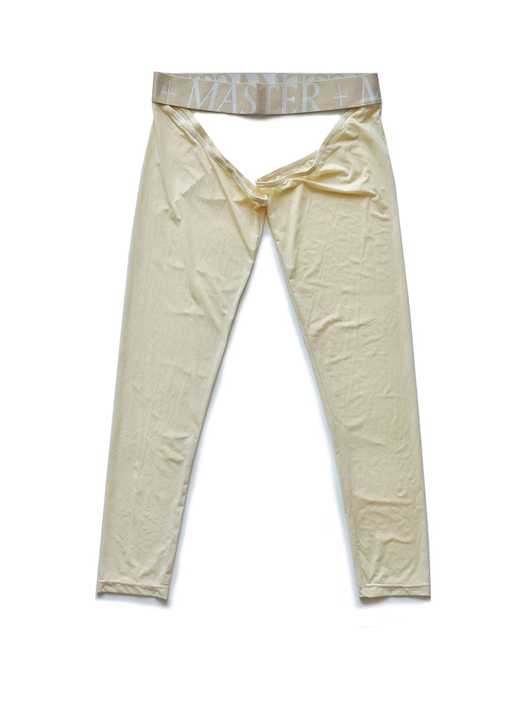 Men's Low-Waist Sexy Hollow Silk-Smooth Semi-Transparent Thermal Pants