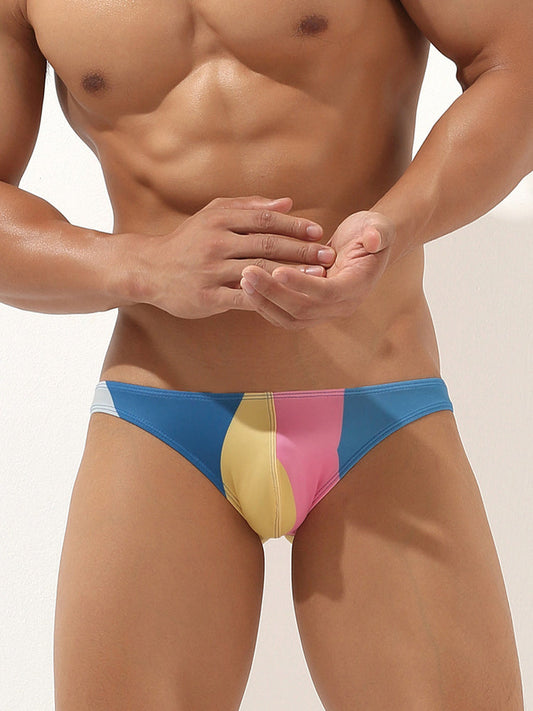 2 Pack Men's Low-Rise Color-Blocking Briefs