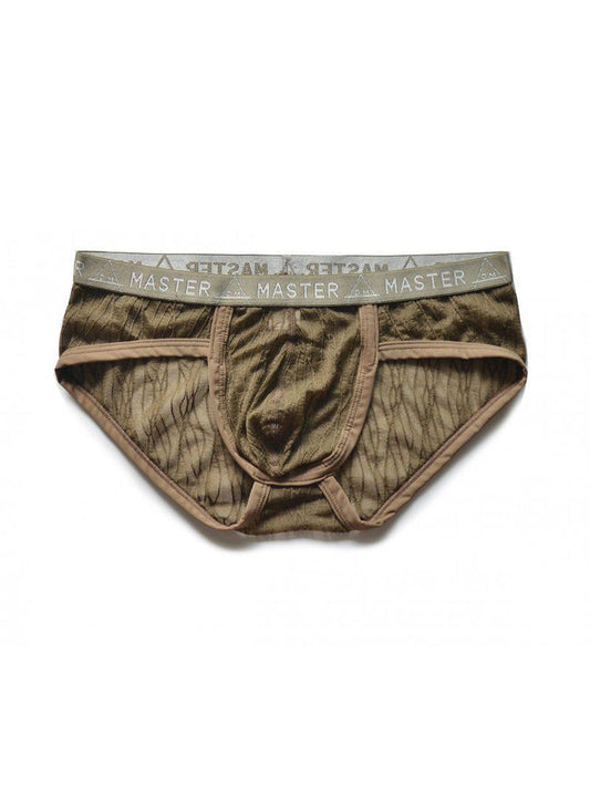 2 Pack Men's Low-Rise Sexy Lace U-Pouch Briefs