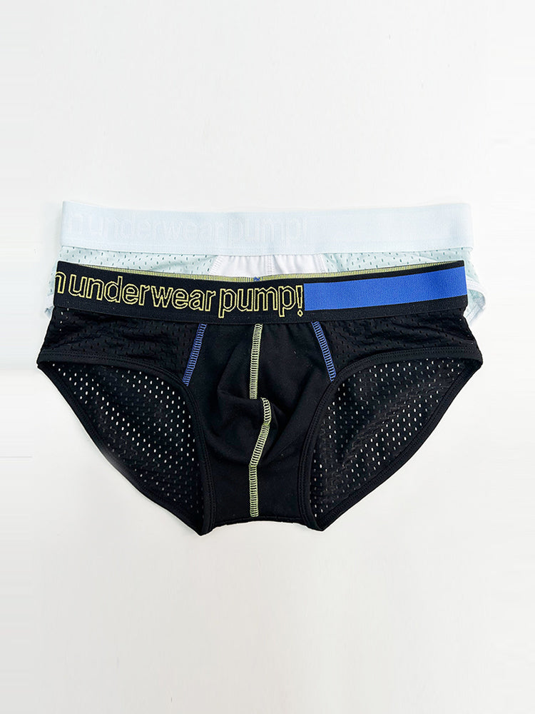 2 Pack Men's Mesh Loose Fit Sport Low-Rise Briefs