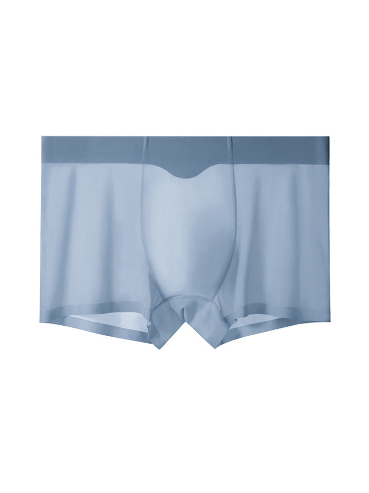 3-pack Men's Ice Silk Sexy 3D Stamped Pouch Boxer Briefs