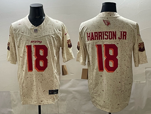 Men’s Arizona Cardinals #18 Marvin Harrison Jr.  2025 F.U.S.E. Rivalries Jersey