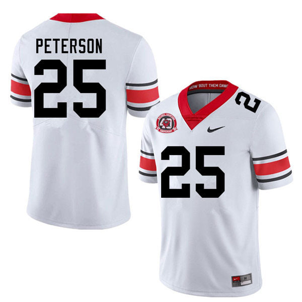 Men's #25 Steven Peterson Georgia Bulldogs College Football Jersey