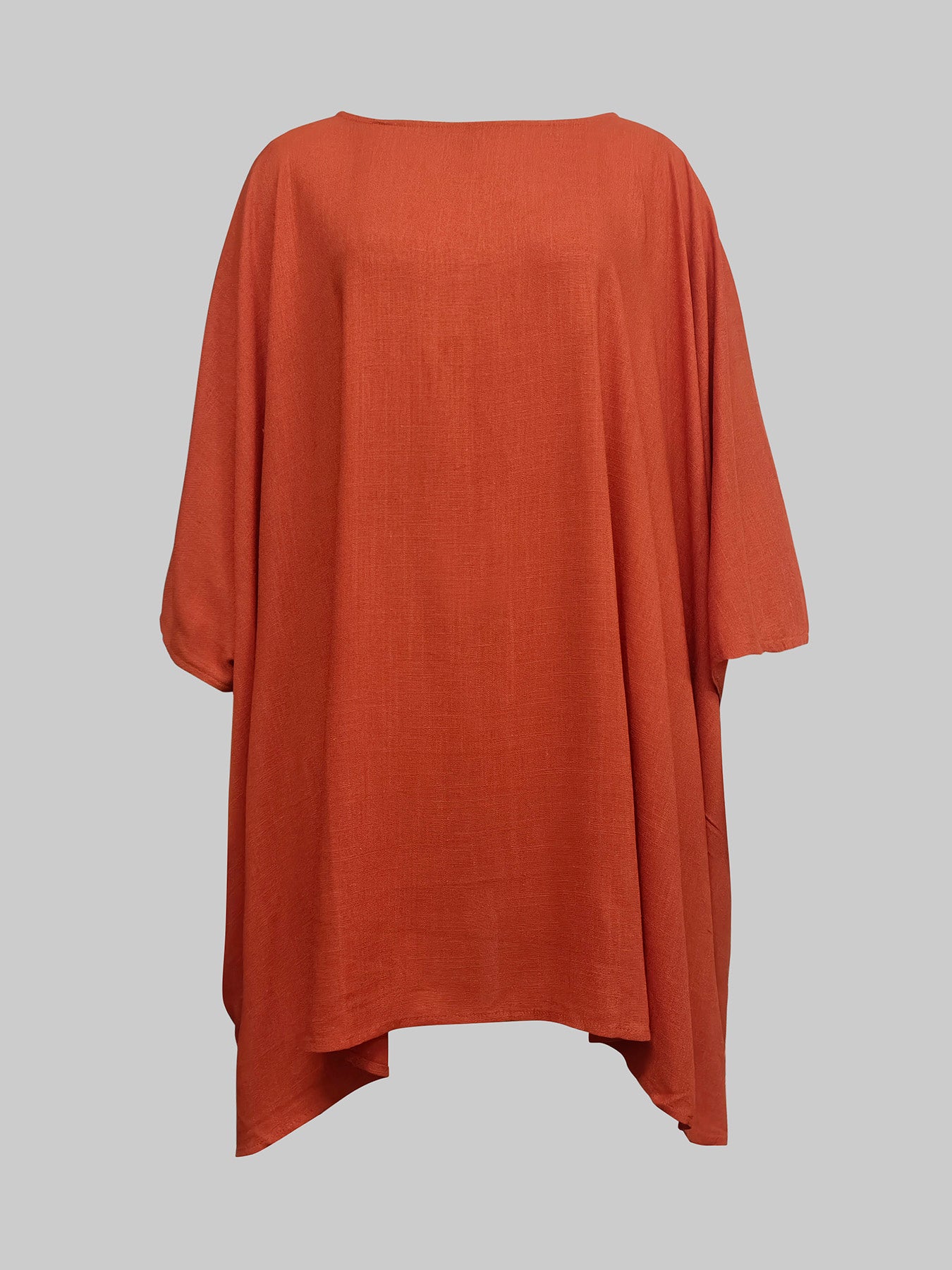 Batwing Sleeves Half Sleeves Solid Color Striped Round-Neck Two Pieces Set
