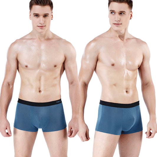 Mens Modal Breathable Solid Boxer Briefs