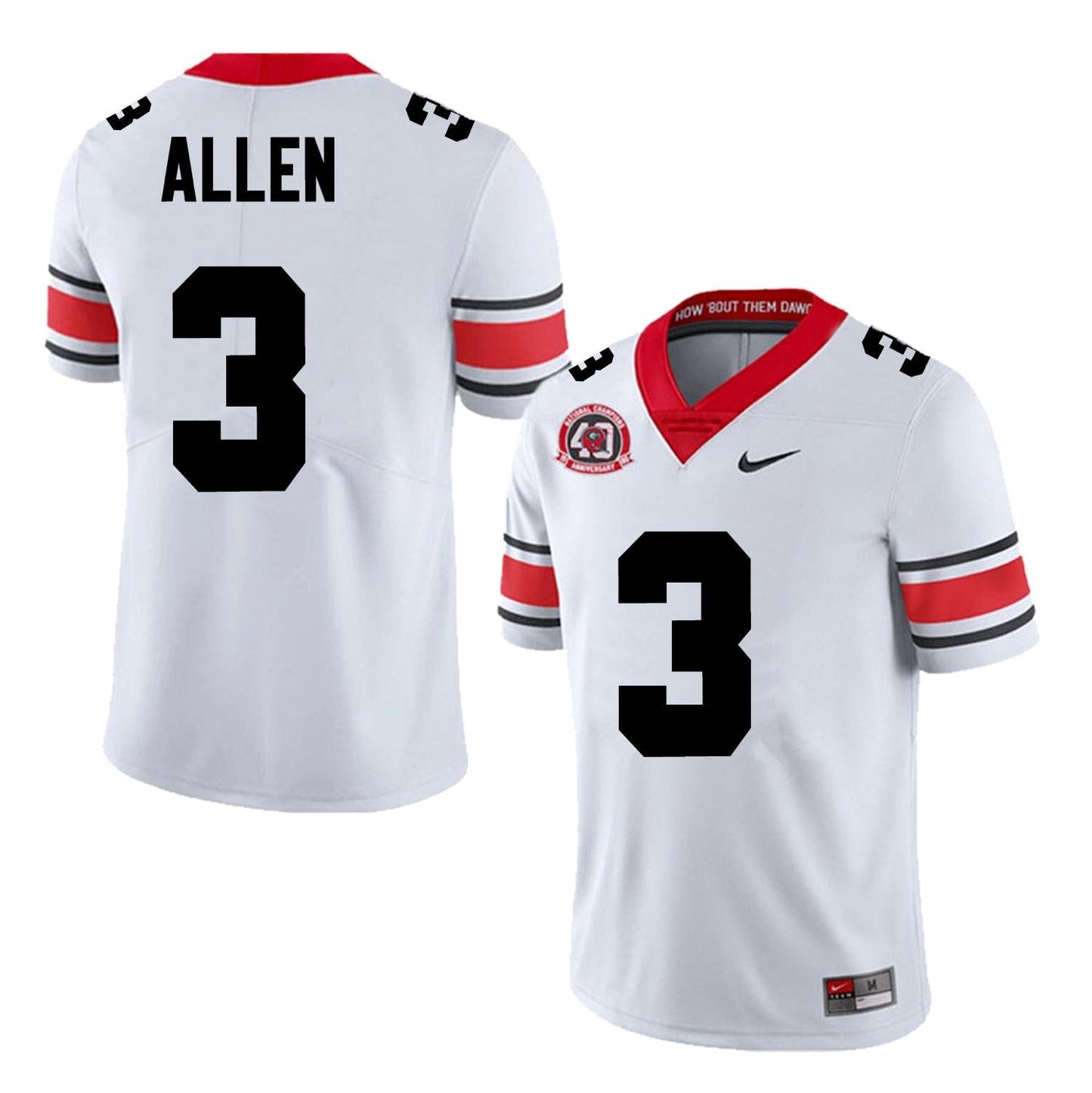 Men's #3 CJ Allen Georgia Bulldogs Football Jersey