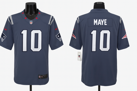 Men's New England Patriots Drake Maye #10 Storm Blue 2025 Rivalries Collection Limited Jersey