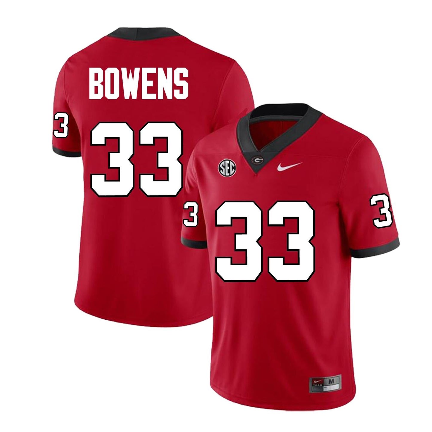 Men's #33 Chauncey Bowens Georgia Bulldog College Football Jersey