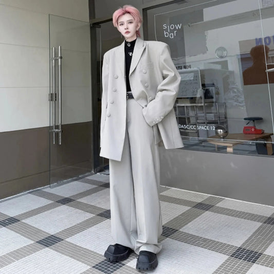 Couture Men's Modern Gray 2-Piece Suit Set