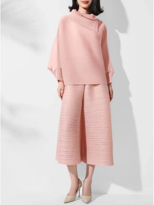 Designer Pleated Culotte Trousers & Top Set