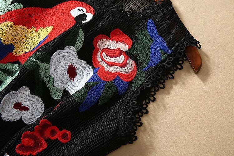 Floral Embroidered Sleeveless Dress