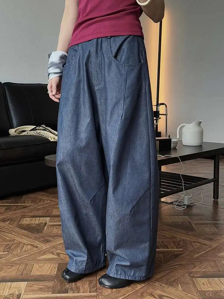 Luxe Elastic Waistband Denim Pants