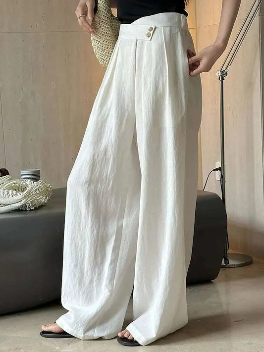Linen Women's Luxury Wide Leg Trousers