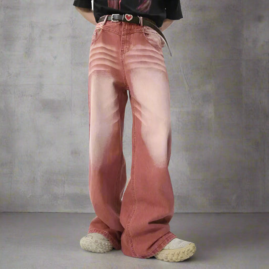 Men's Faded Wash Baggy Jeans