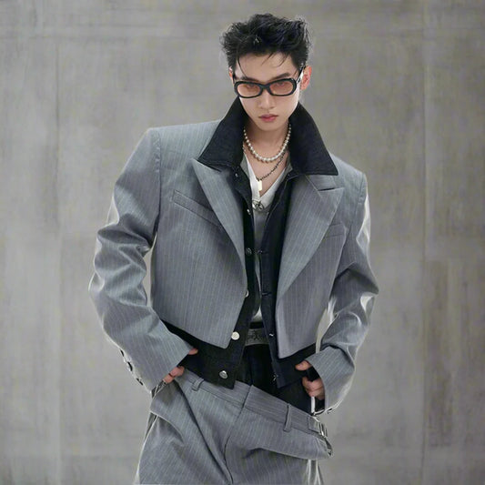 Men's Pinstripe Double-Layered Suit