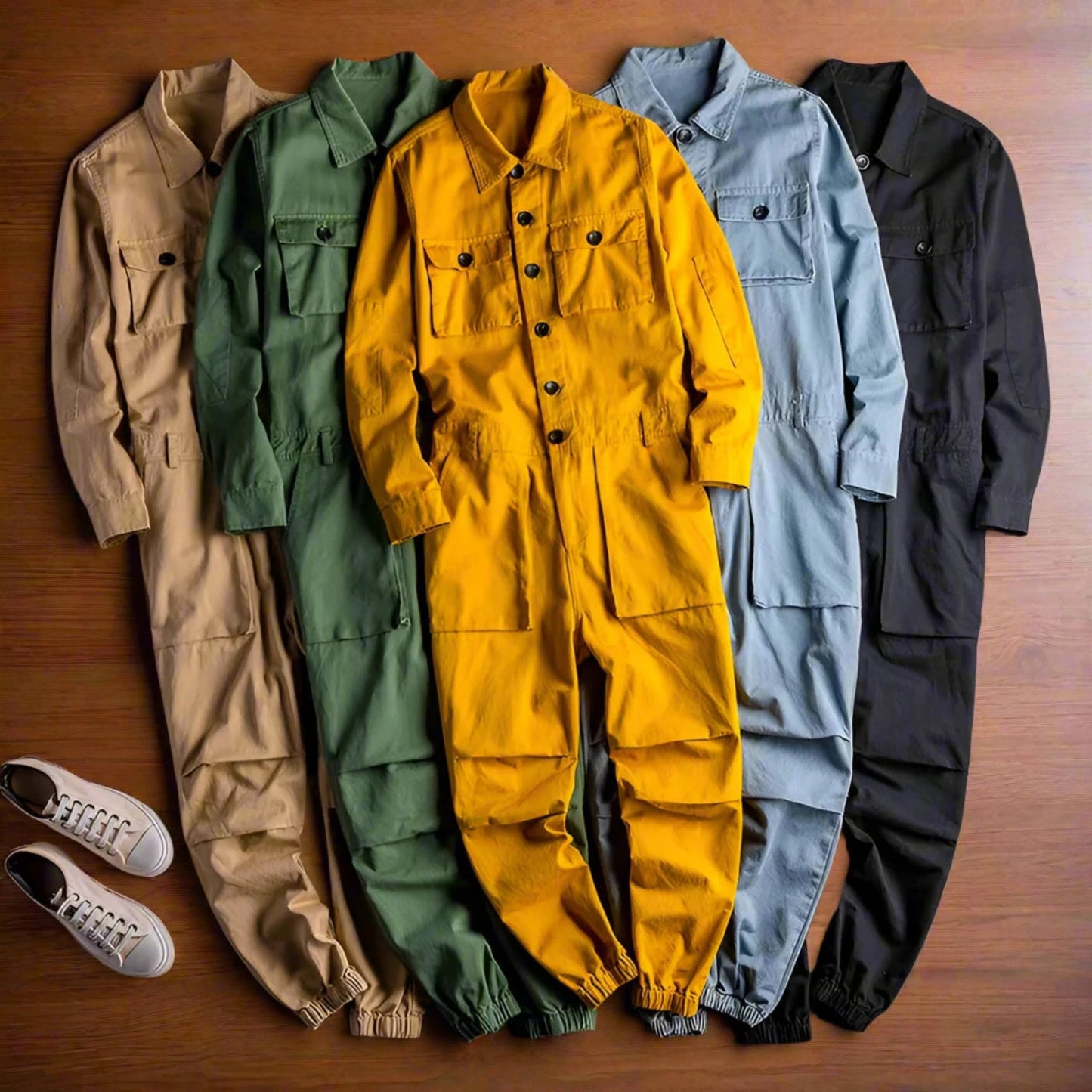Men's Rugged Fitted Coverall Jumpsuit | Luxury Streetwear