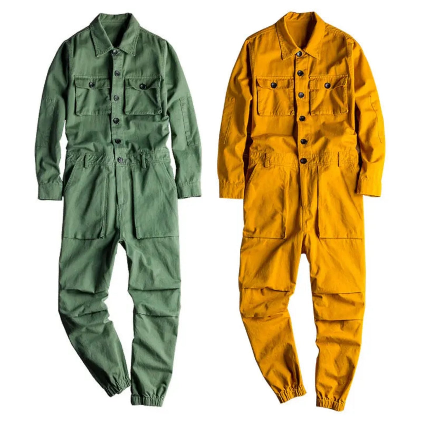 Men's Rugged Fitted Coverall Jumpsuit | Luxury Streetwear