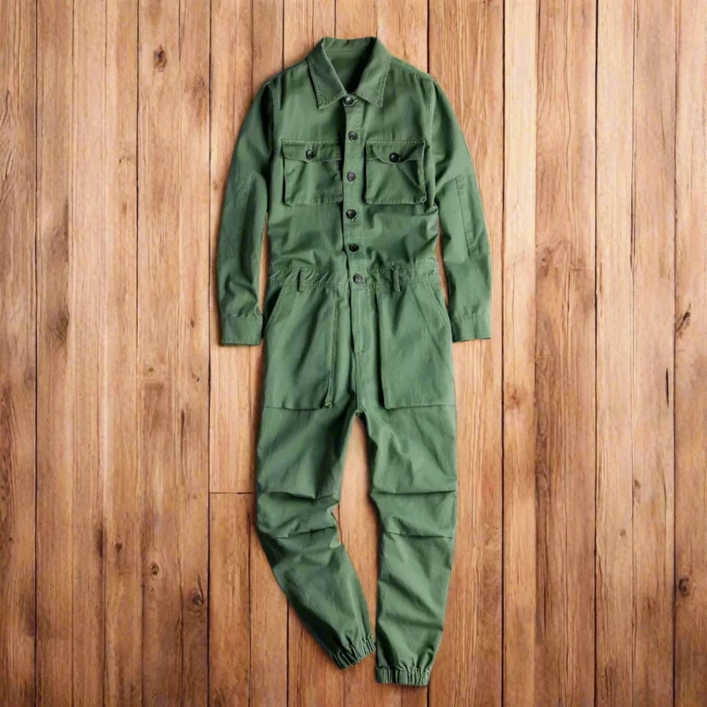 Men's Rugged Fitted Coverall Jumpsuit | Luxury Streetwear