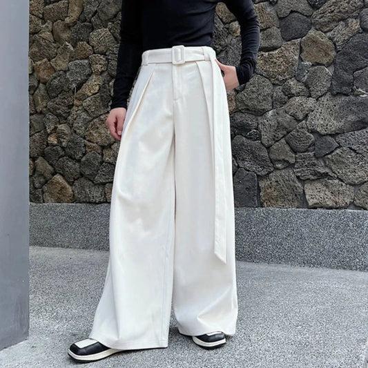 Men's Stylish Casual Soft Wool Wide Leg Baggy Trousers