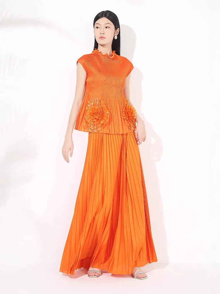 Modest Pleated Skirt Set