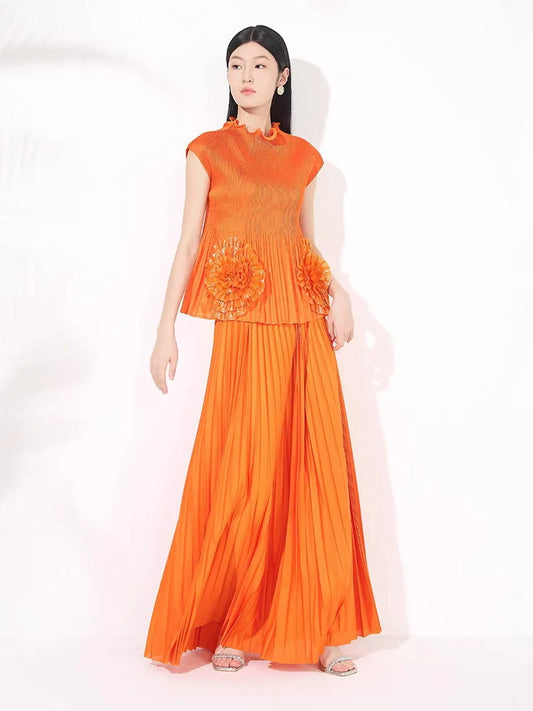 Modest Pleated Skirt Set
