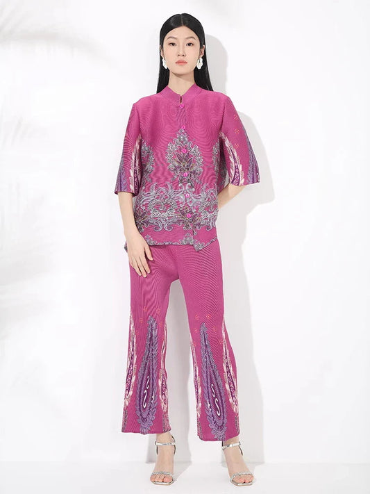 Truly Pleated Fitted Pant Set