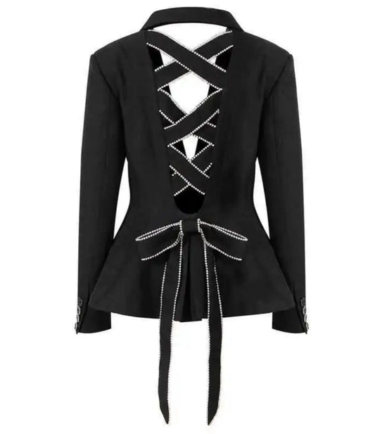 Women's Fitted Corset-Back Jacket