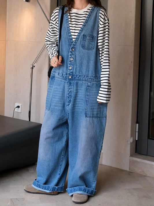 Japanese Denim Relaxed Fit Jumpsuit
