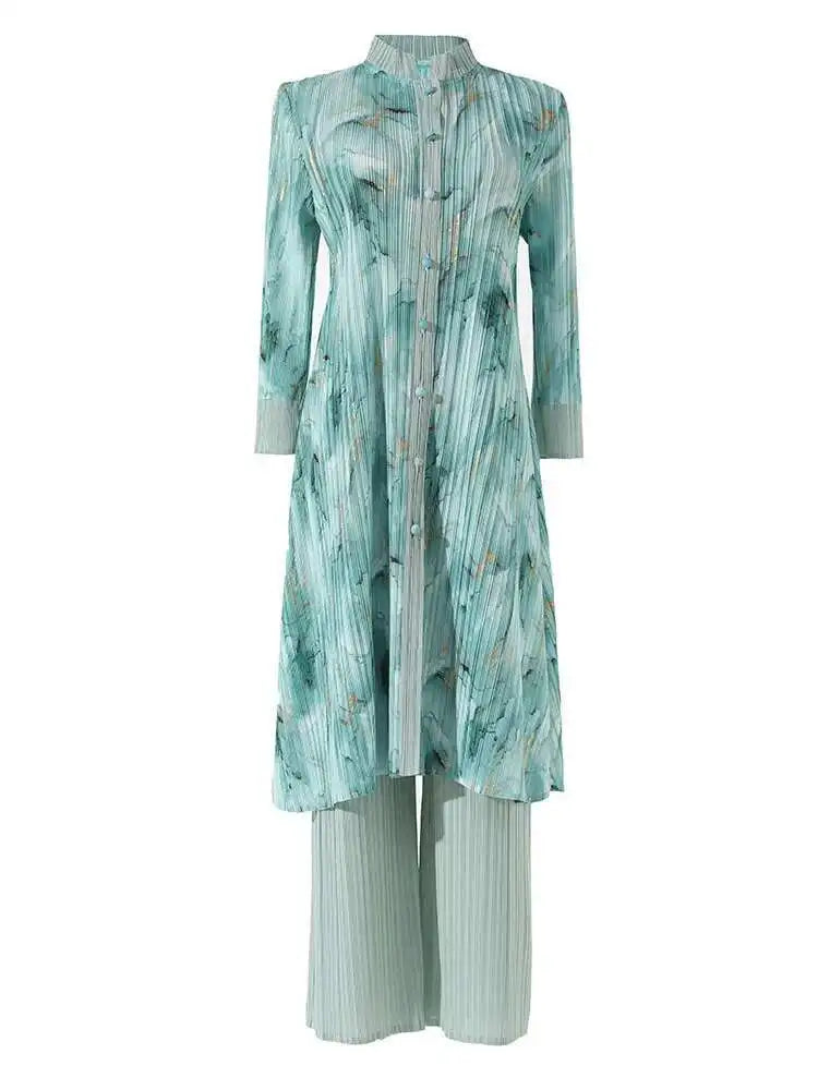 Luxury Draped Fit Pleated Set