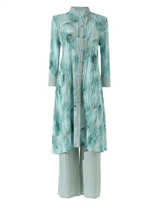 Luxury Draped Fit Pleated Set
