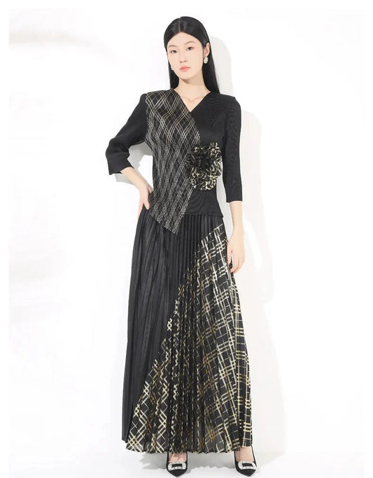 Luxury Petite Pleated Skirt Set