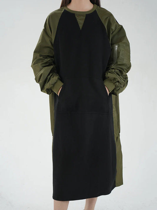 Oversized Bomber Sleeve Dress