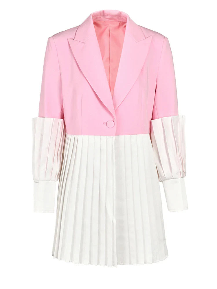 Modern Luxe Plissé-Trim Blazer