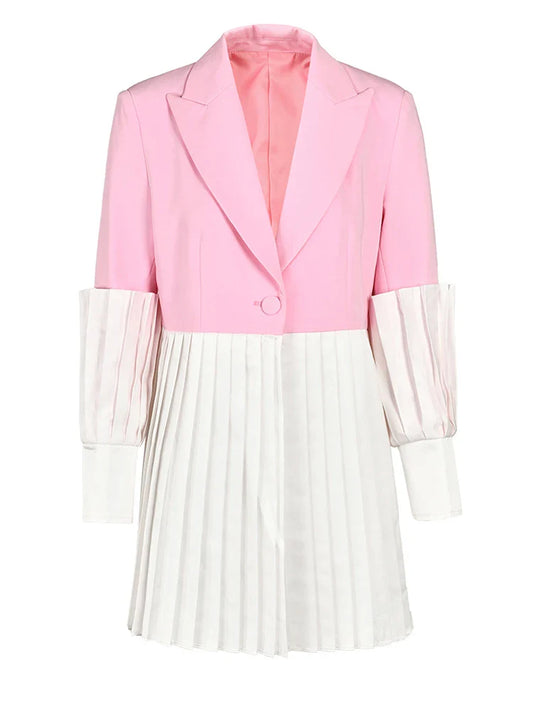 Modern Luxe Plissé-Trim Blazer