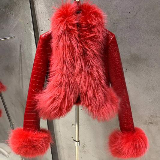 Women's Sheepskin Raccoon Fur Jacket (Custom-Made)