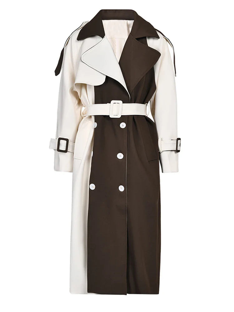 Women's Colorblock Trench Coat
