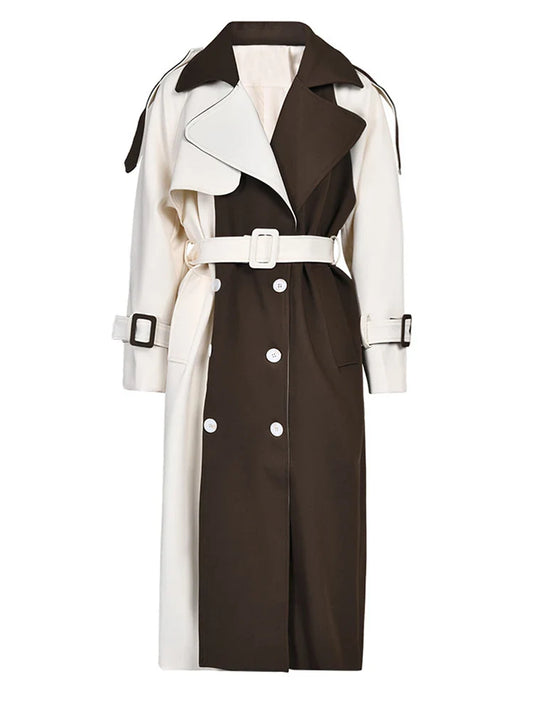 Women's Colorblock Trench Coat