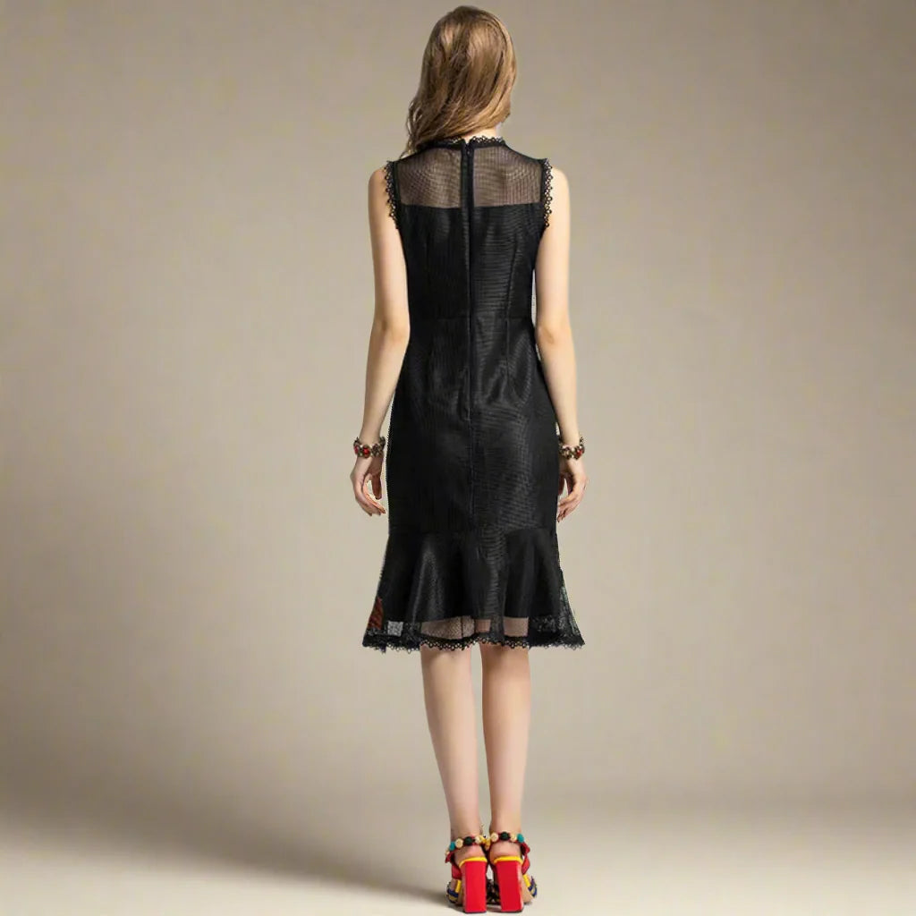 Floral Embroidered Sleeveless Dress