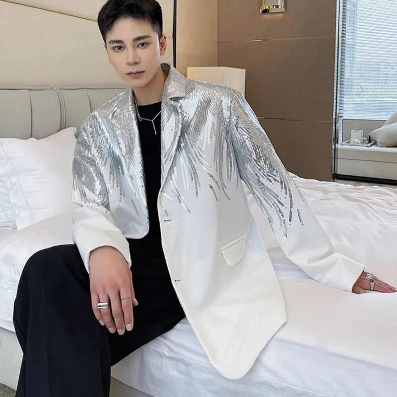 Men's Elite Feather Sequin Blazer