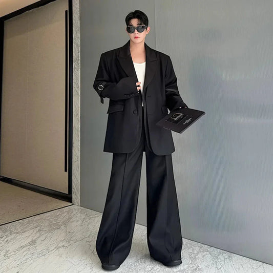 Men's Modern Oversized Fit 2-Piece Suit Set