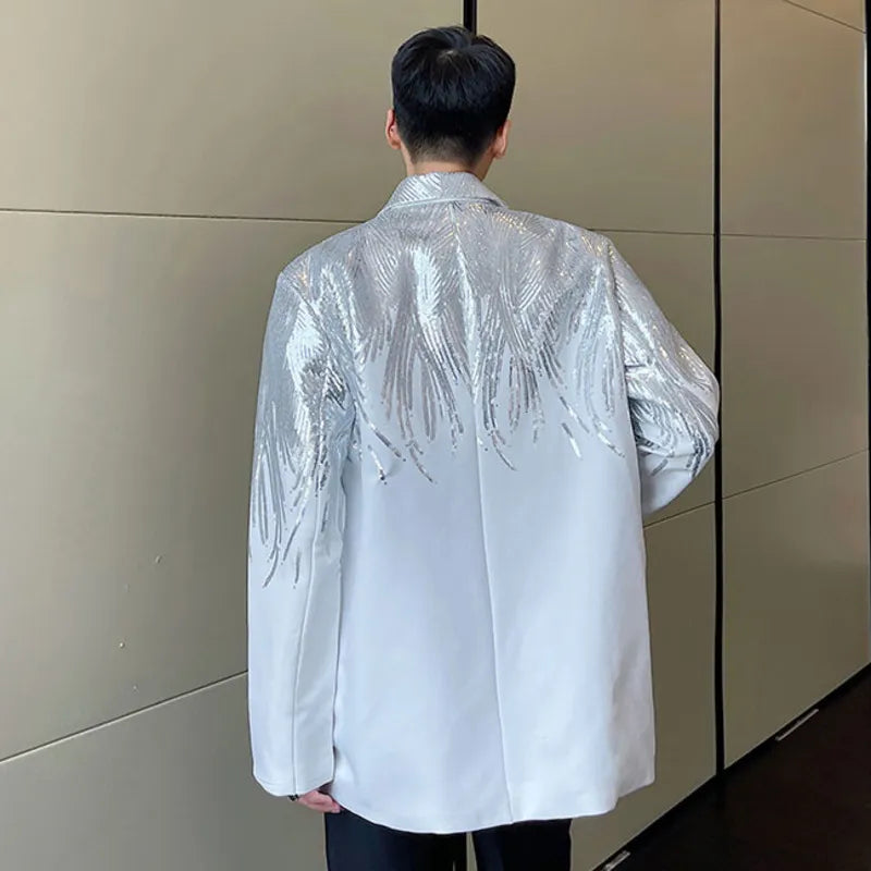 Men's Elite Feather Sequin Blazer
