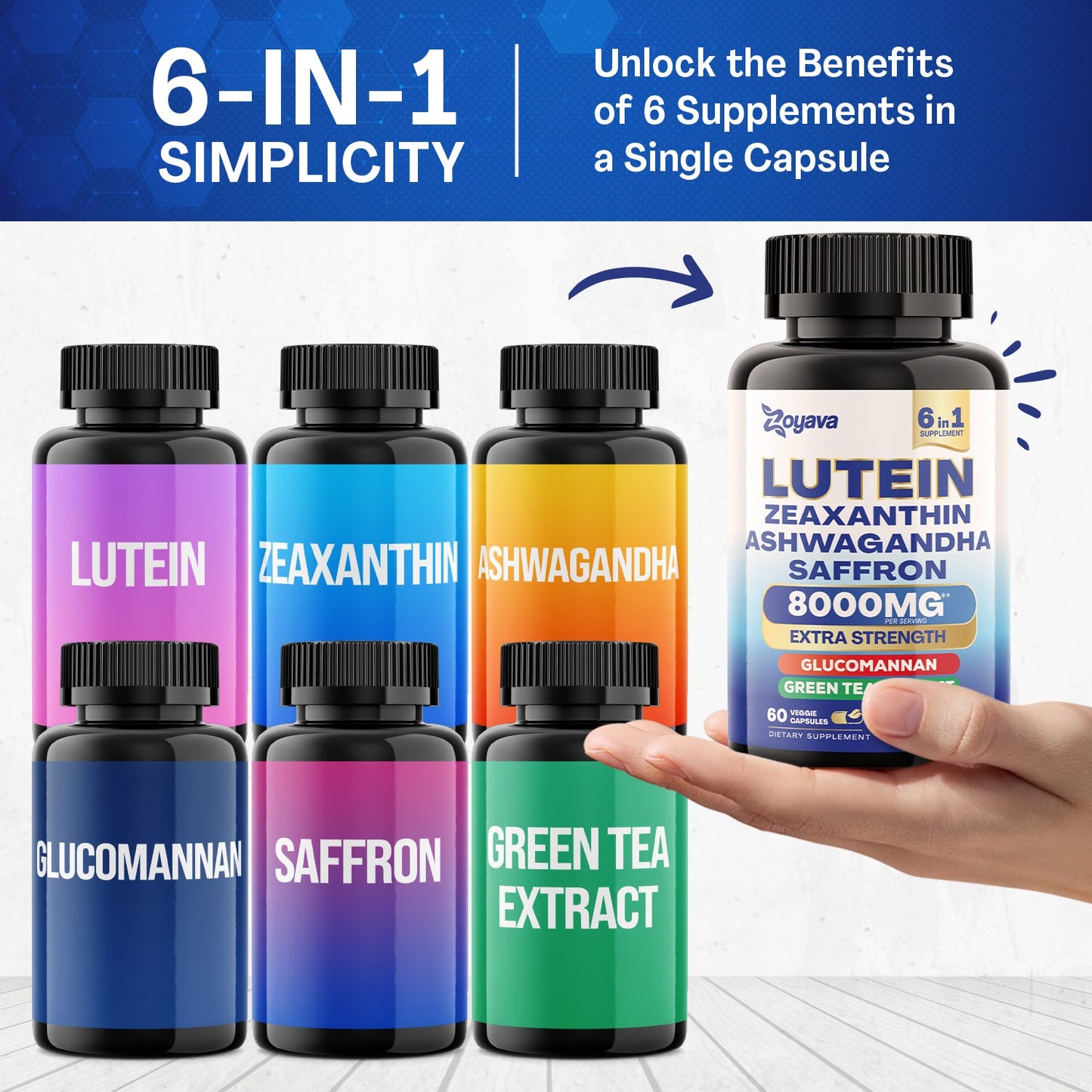 Zoyava™ Ultimate Duo Shilajit Power ShilaStrength Blend - 15,250MGs and SightShield Lutein and Zeaxanthin Supplements 8000 MG