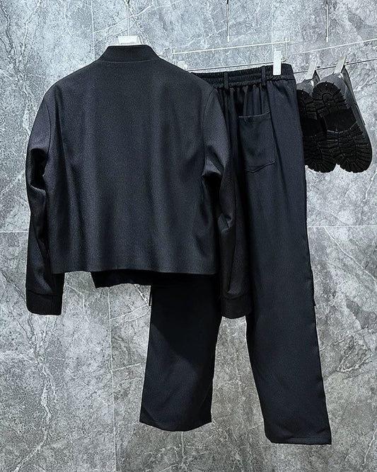 Men's Black Tassel Suit Set