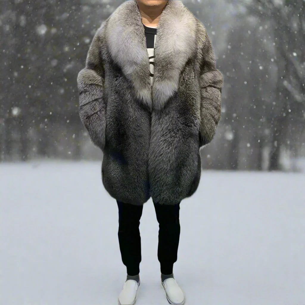 Men's Genuine Fox Fur Coat