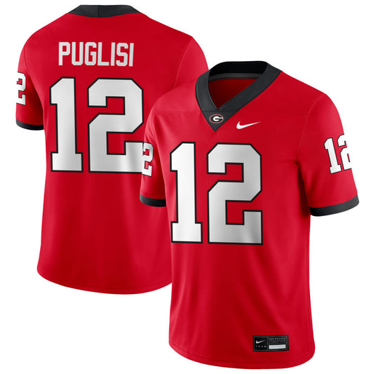 Men’s #12 Ryan Puglisi Georgia Bulldogs Football Jersey