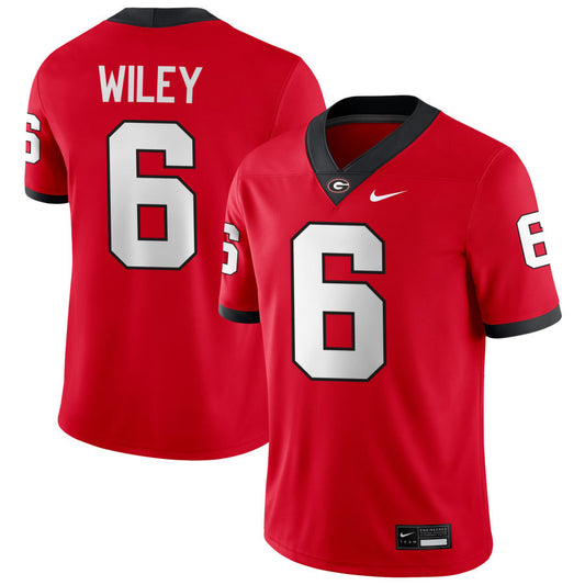 Men’s #6 CJ Wiley Georgia Bulldogs Football Jersey