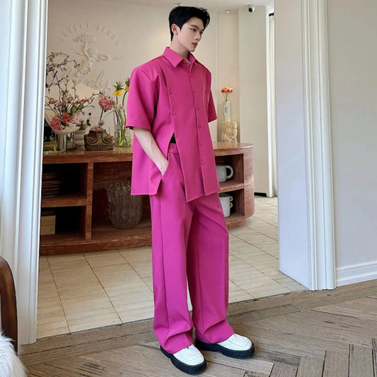 Men's Avant-Garde Short Sleeve Suit Set